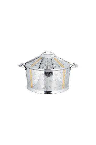 ALSAIF Inner Stainless Steel Casserole, Insulated Hot Pot, Keep Food Hot & Fresh, 2.5 Liter, Silver/gold
