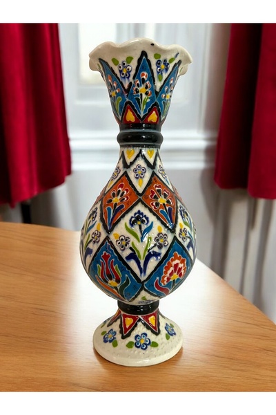 STORESZA Kapadokya Konsepti El Yapımı Sümbül Çini Vazo - 30cm