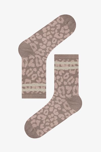 Penti Leopard Shiny Stripe Beige 2-teilige Socken