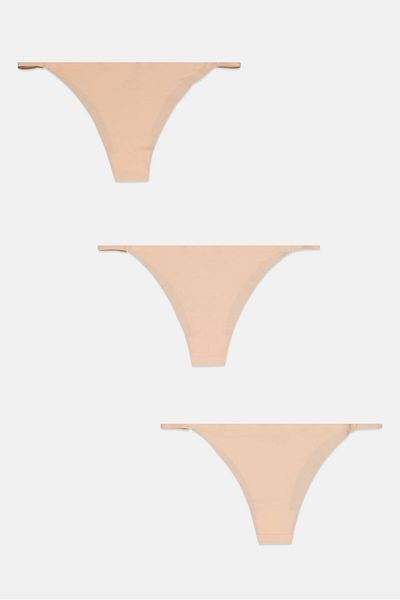 Bebe Women 3 Pack Solid Pantie, Beige