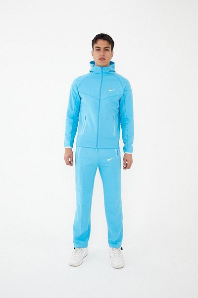 2AS Tech Fleece Blue Loose Leg Tracksuit Set