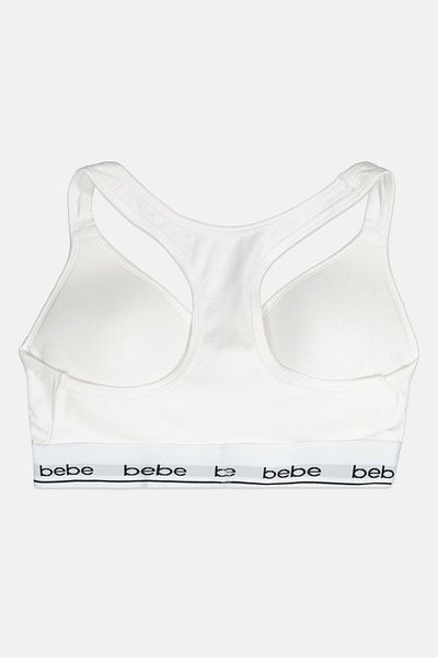 Bebe Women Padded Racer Back Bralette, White