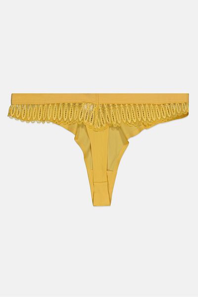 Triumph Women Textured Pull On Panties, Yellow