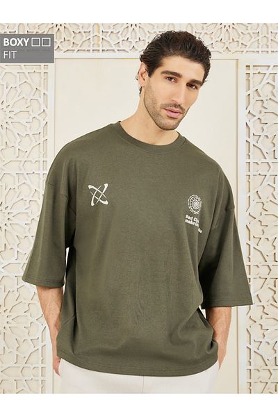 Styli Front & Back Graphic Print Interlock Boxy T-Shirt
