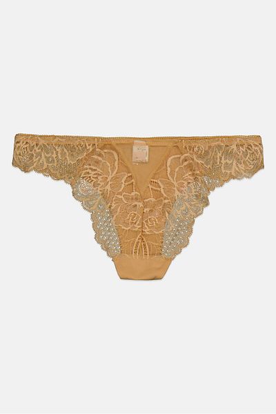 Florale By Triumph Women Textured String Lace Panty, Gold