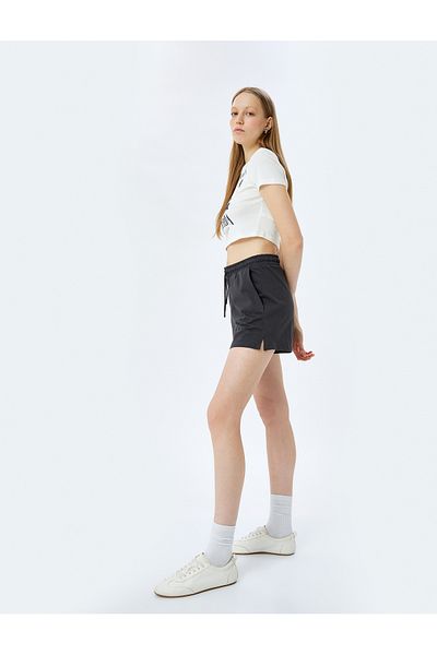 Koton Mini Shorts with Lace-Up Waist Pocket Detail