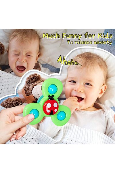 AWH Suction Cup Fidget Spinner Toys - Sensory Bath Toys for 1-3 Year Old Toddlers, Baby Gifts