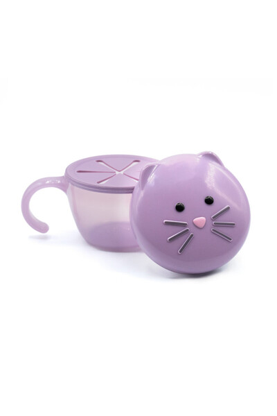 Melii علبة وجبات خفيفة مع مصيدة للأصابع - قطة أرجوانية