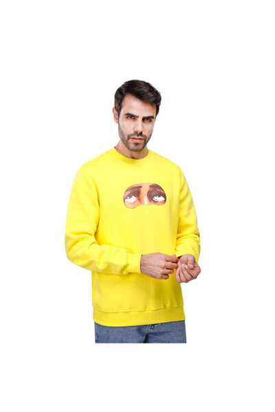 COUP Men Casual Sweatshirt With Long Sleeves 1600315-Yellow 3XL