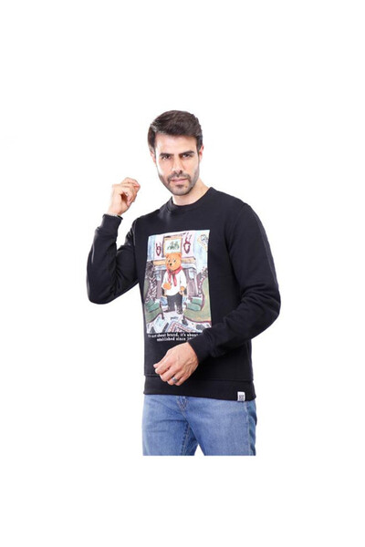 COUP Men Trendy Sweatshirt With Long Sleeves 1600250-Black XL