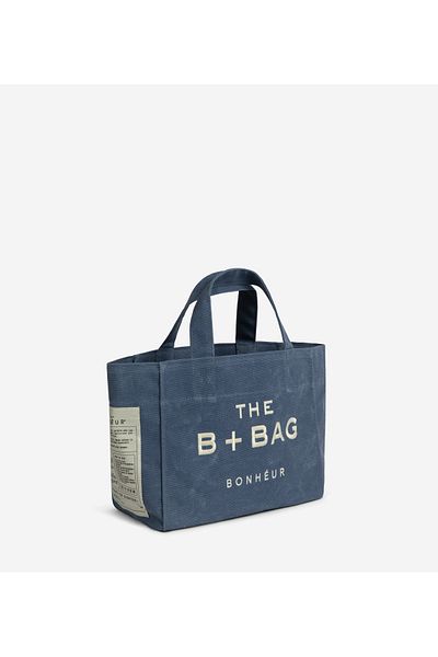Bonheur Canvas Parisian Blue Small Tote Bag