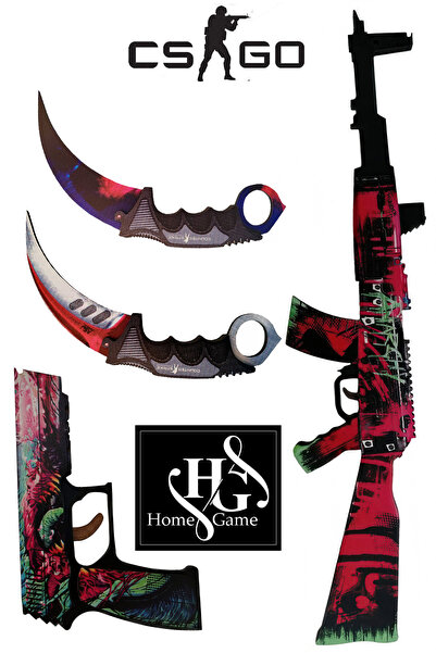 Home Game مجموعة نيون ريفولوشن الخشبية CS-GO للبشرة - مطلية، قطعة واحدة