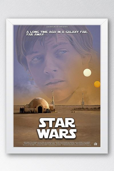 Saturn Pictură înrămată Star Wars - Space Wars Nostalgia Old Fim Poster Pictură