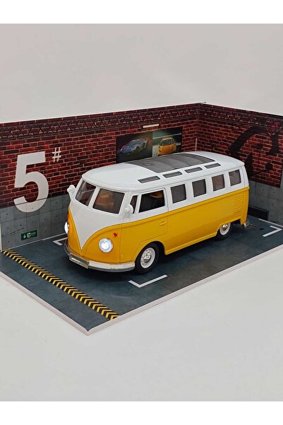 MODEL HEDİYELİK Karavan Sesli ve ışıklı Metal Araba Sarı