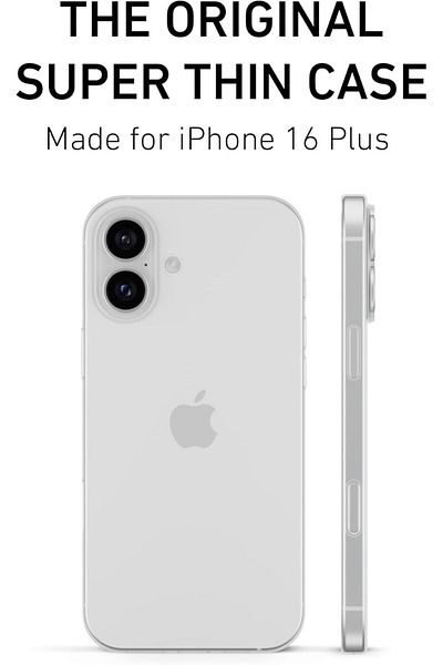 AWH جراب مرن لهاتف iPhone 16 Plus شفاف - نحيف، بسيط، خالٍ من العلامات التجارية، مصنوع من مادة TPU الناعمة، مريح في الاستخدام