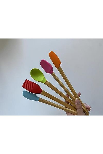 STOREMAX Metrashop Set Colorful Bamboo Handle Silicone Spatula Set Shopbuyx 1113377