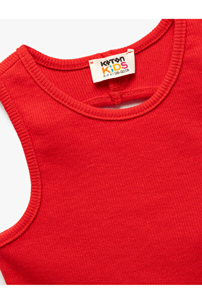 Koton Pamuklu Arkası Pencere Detaylı Kolsuz Ribanalı Crop Atlet