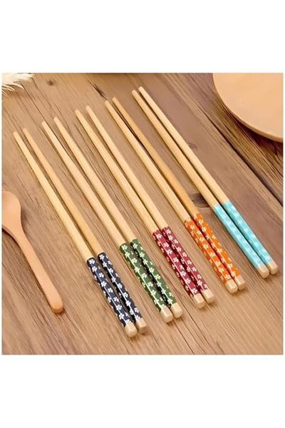 STOREMAX Sellbuystore Pieces Bamboo Pattern Washable Chinese Chopsticks - Sushi, Ramen and Noodle Chopsticks