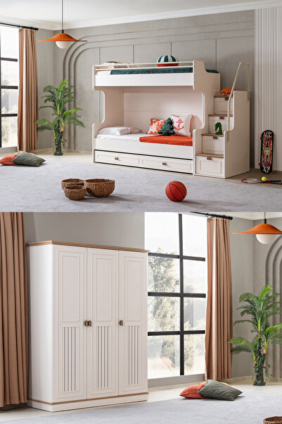 Setay Ranza, Zenit Plus Yavrulu Genç Odası Takımı Ranza + Üç Kapaklı Dolap