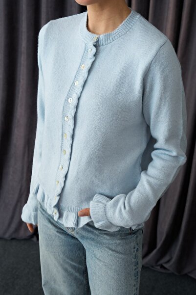 Venoura كشكش مفصلة سترة محبوكة