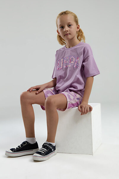 U.S. Polo Assn. U.S. Polo Assn. Момичешки къси панталони с къс ръкав и шорти Бермуда пижама комплект