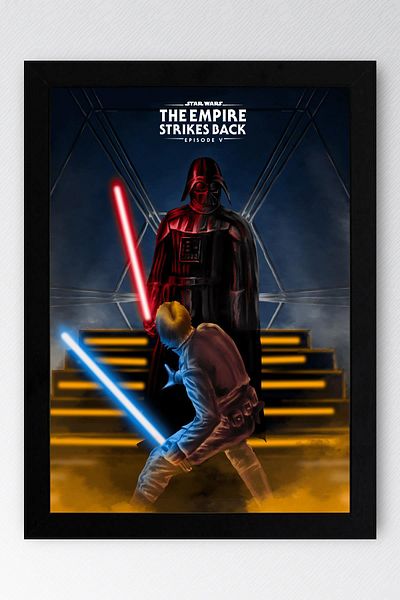 Saturn Star Wars 5 Framed Painting - Space Wars 5 Fim Poster Painting