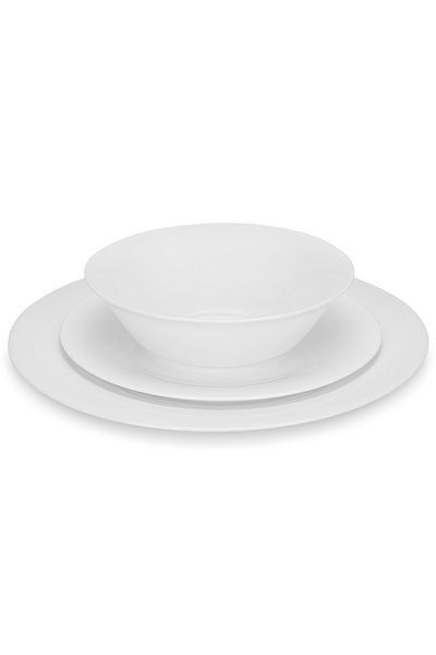 Fissman Dinnerware Set of 12 — 4 x Plate 20cm, 4 x Plate 25.5cm, 4 x Bowl 16.5cm — Dishwasher Safe