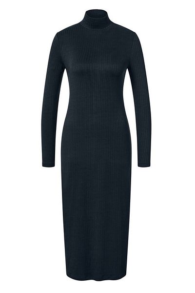 Tchibo Women Ribbed Mock Neck Sweater Dress, Navy
