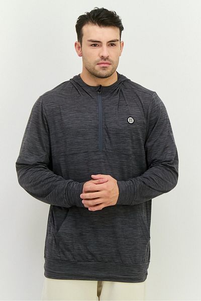 Avalanche Men Hooded Brand Logo Long Sleeves Sweatshirt, Dark Grey