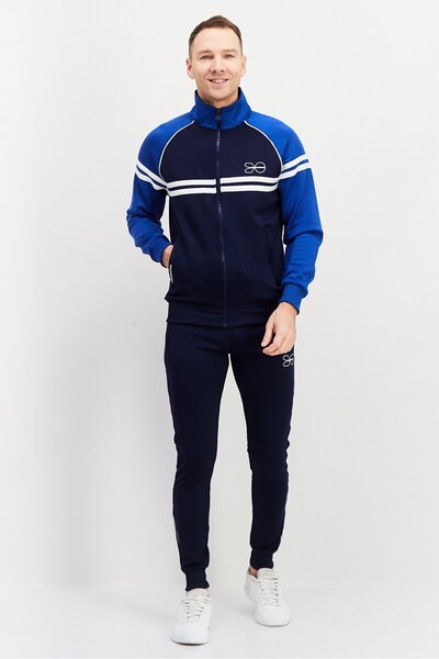 Crosshatch Men Sportswear Fit Long Sleeve Training Tracksuits, Navy