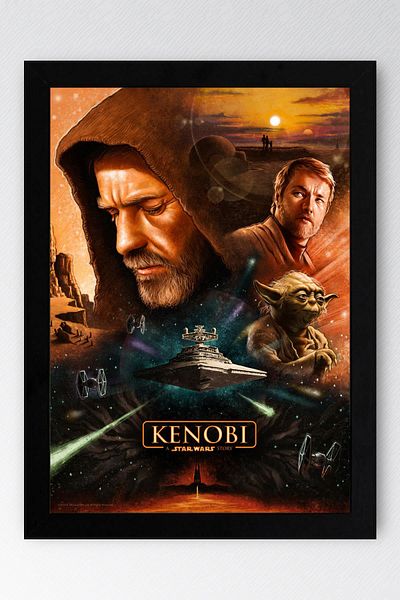 Saturn Star Wars Kenobi Framed Painting - Space Wars Fim Poster Painting