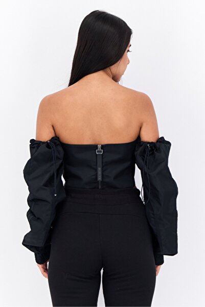 adidas قميص كورسيه خارجي بأكمام طويلة مناسب للرياضة للنساء، أسود