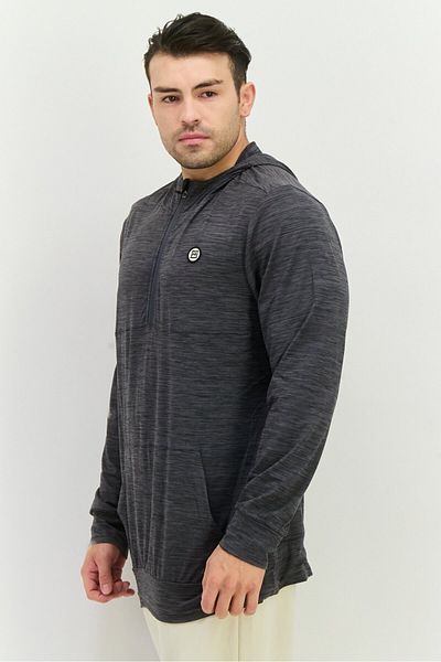 Avalanche Men Hooded Brand Logo Long Sleeves Sweatshirt, Dark Grey