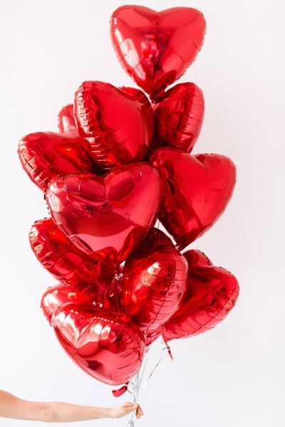 Zanzibar 10 Pieces Red 45cm Heart Foil Balloons Set - Romantic Anniversary Wedding Proposal