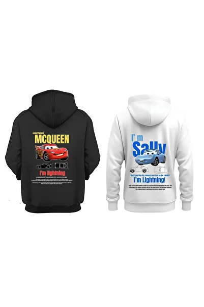 BBS CLOTHES 14Th February Valentine's Day Couple's Special Lightning Mcqueen-Sally Premium Quality 3 Thread Sweatshirt