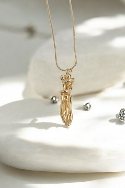 JoyShine Gold Color Interlocking Couple Necklace Unisex - 316L Steel, Stainless, Stylish and Meaningful Gift