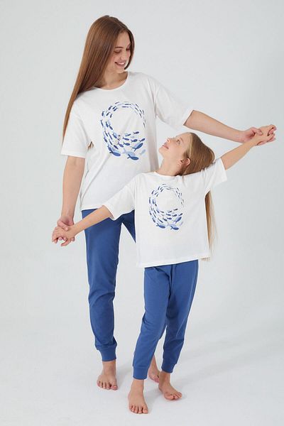 ROLY POLY 3091 Spinning Dolphins Crem Costum de pijama cu mânecă scurtă pentru femei
