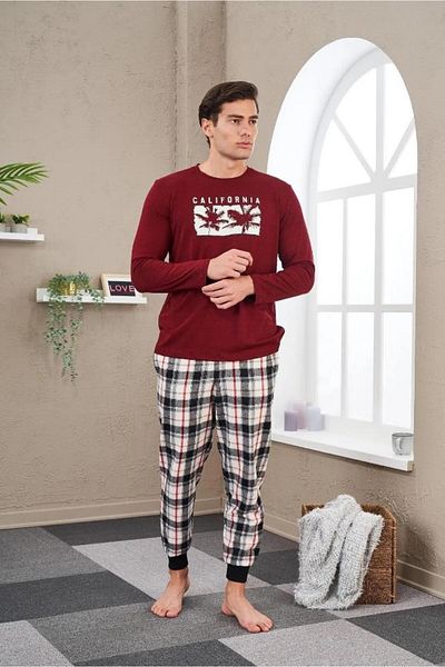 PJS 23702 طقم بيجامة رجالي مطبوع