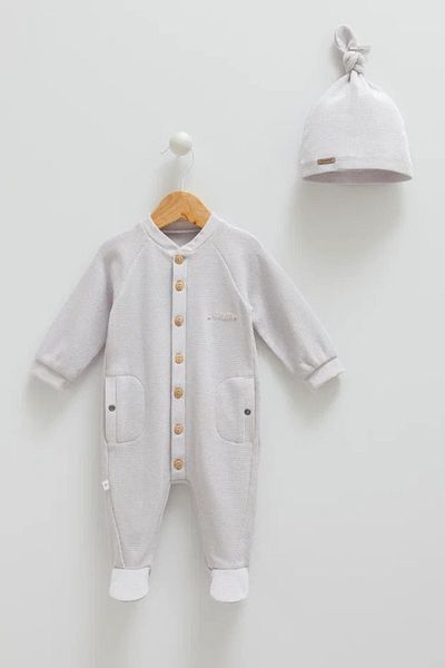 Caramell Caramel Seersucker 01-12 Months Double Set - Gray