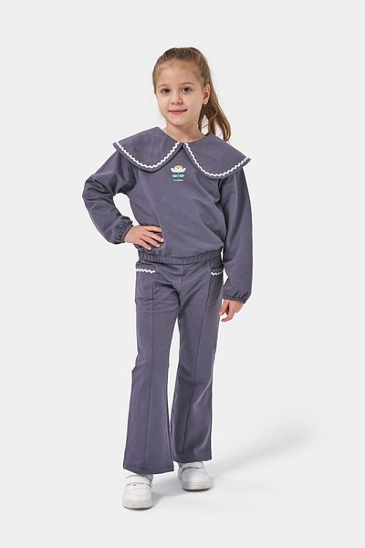 Minipodyum Girl's Large Lapel Pipe Leg Double Suit