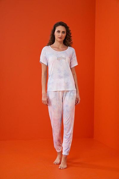Pjs Pijama طقم بيجامة نسائي بأكمام قصيرة Pjs 23238
