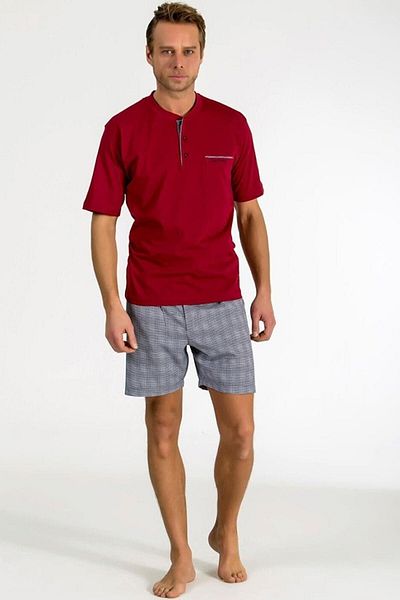 Pierre Cardin 5540 Groom's Dowry Burgundy Pijamas με σορτς & Robdöşambır Σετ 5 τεμαχίων