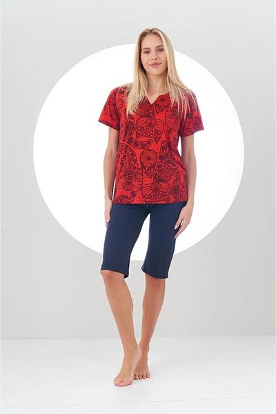 Pjs Pijama Pjs 24131 Γυναικείο Σετ Κάπρι με τοπ σχέδια