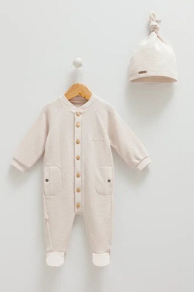 Caramell Beige Caramel Seersucker 01-12 Months Double Set