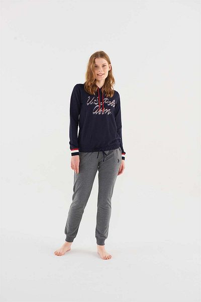 U.S. Polo Assn. US Polo Assn 16806 Women's Long Sleeve Pajama Set