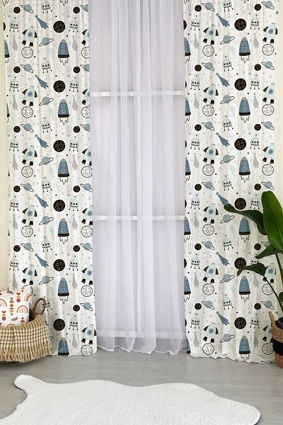 Lolla Space Patterned Background Curtain 777