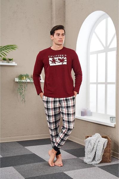PJS 23702 طقم بيجامة رجالي مطبوع