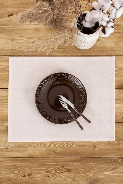 STOREMAX Mu-Artshop Plain Linen Authentic American Service Sets (Cream, 8) Tnca 871301