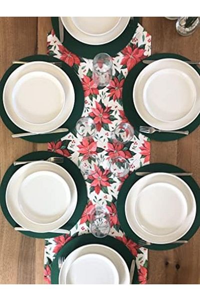 STOREMAX Mu-Artshop Izmir American Service, 6-Piece Supla and Runner New Year's Flower Tk Tnca 871301
