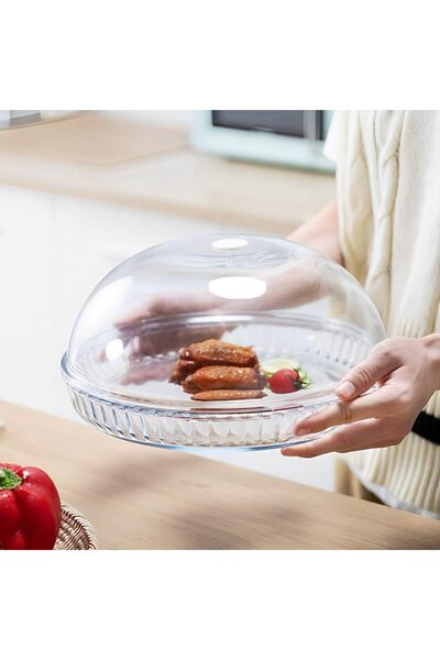 fulina Glass Microwave Splatter Cover, Microwave Plate with Cover, Dishwasher Safe